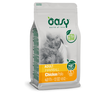 Oasy Сухий корм для котів Lifestage Hairball Курка 300 г
