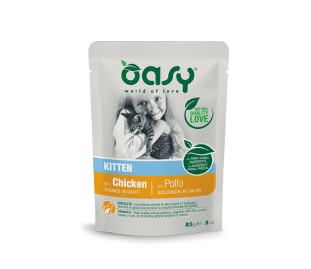 Oasy Вологий корм для кошенят Курка в соусі 85 г