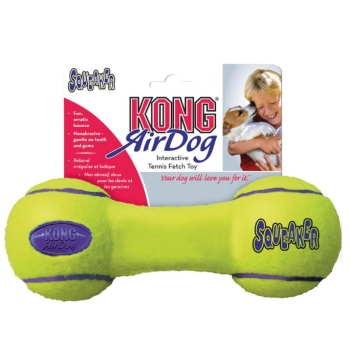 Kong Airdog Squueaaker Dumbbell Toy for Dumbbell Dogs with squeaks S 13 cm