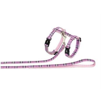 Nobby Шлейка + поводок для кошек Tartan фиолетовый