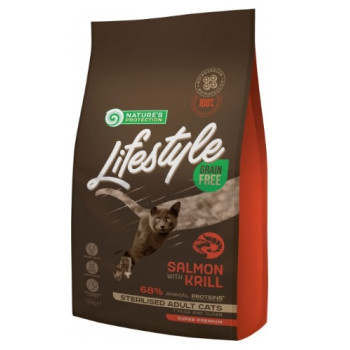 Natures Protection Сухой корм для котов Lifestyle Sterilised Лосось 1,5 кг