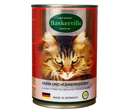 Baskerville Консерва для котов Мясо курицы с сердечками 400 г