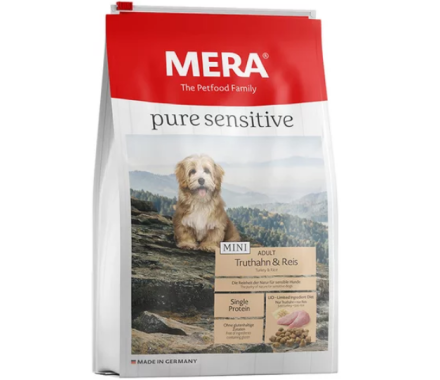 Mera Pure Sensitive Сухой корм для собак Mini Индейка и рис 1 кг