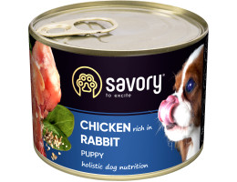 Savory Консерва для щенков Курица и кролик 200 г