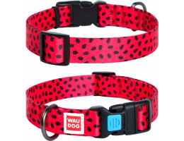 Waudog Nylon Ошейник для собак QR-паспорт пластиковый фастекс Ш 20 мм Д 24-40 см Арбуз
