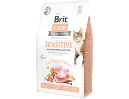 Brit Care Sensitive Сухой корм для котов Индейка и лосось 400 г