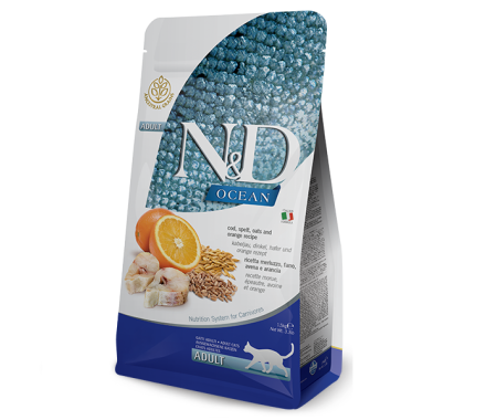 Farmina N&D Low Grain Ocean Adult Сухой корм для котов Треска 1,5 кг