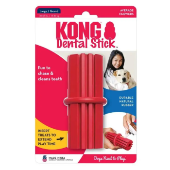 Kong Dental Stick Toy for Dogs Wand to Chew Led Red