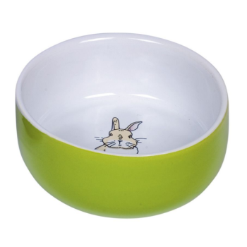 Nobby Миска для грызунов керамическая Rabbit 11х4,5 см 300 мл салатово-белая