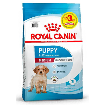 Royal Canin Сухой корм для щенков Medium Puppy 12+3 кг