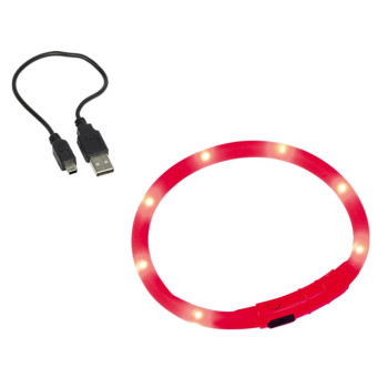 Nobby Ошейник для собак USB Visible 1х40 см красный