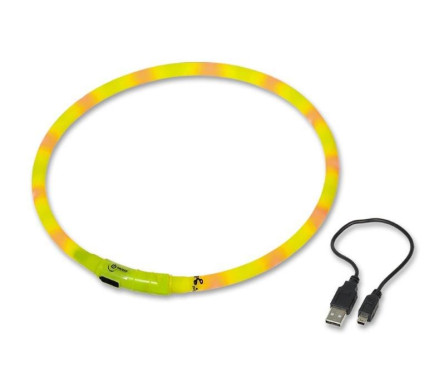 Nobby Ошейник для собак USB Visible 1х70 см желтый