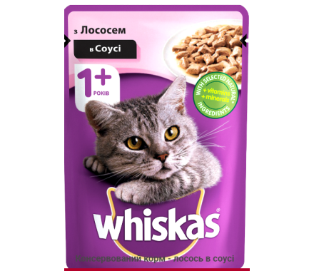 Whiskas Влажный корм для котов Лосось в соусе 85 г