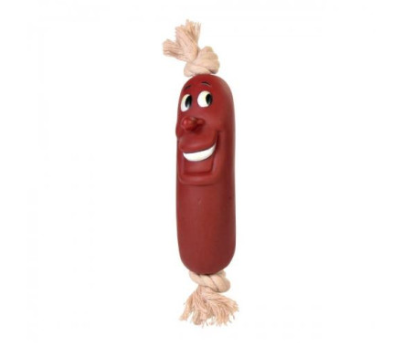 Trixie toy for dog sardelka on rope vinyl 11 cm