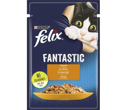 Felix Fantastic Влажный корм для котов Курица в желе 85 г