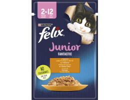 Felix Fantastic Junior Вологий корм для кошенят Курка в желе 85 г