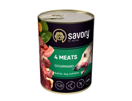 Savory Консерва для собак 4 вида мяса 400 г