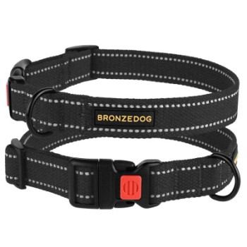 BronzeDog Ошейник для собак Cotton брезентовый ОГ 30-40 см Ш 20 мм графит