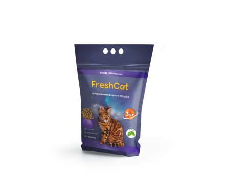 Fresh Cat Наполнитель древесный с ароматом мяты 3 кг