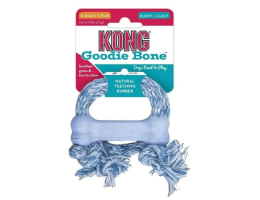 Kong Puppy Goodie Bone with Rope toy for dogs bone with a rope xs blue/pink