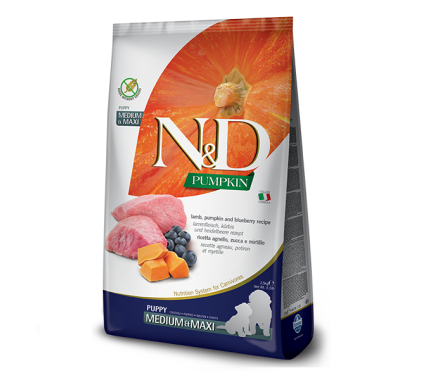 Farmina N&D Grain Free Puppy Medium&Maxi Сухий корм для цуценят Гарбуз Ягня та чорниця 2,5 кг