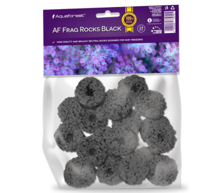 Aquaforest Плашки для посадки коралів Frag Rocks Black 24 шт