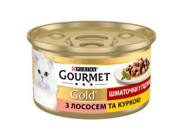 Gourmet Gold Консерва для котов Кусочки в соусе Лосось и курица 85 г
