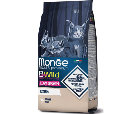 Monge Сухий корм для кошенят Bwild Low Grain Гуска 1,5 кг
