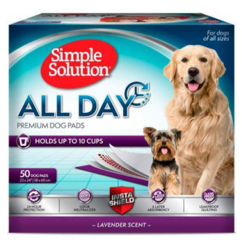 Simple Solution Пелёнки для собак с ароматом лаванды All Day 58х60 см 50 шт