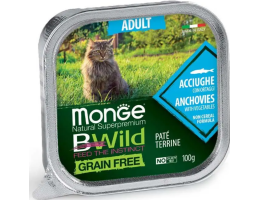Monge Вологий корм для котів Bwild Grain Free Анчоус з овочами  100 г