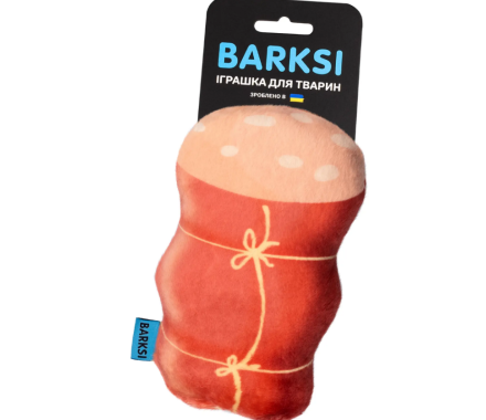 Barksi toy for dogs soft sausage with a squeak