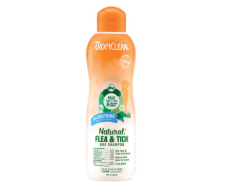 TropiClean Natural Flea & Tick Шампунь для собак успокаивающий от блох и клещей 592 мл