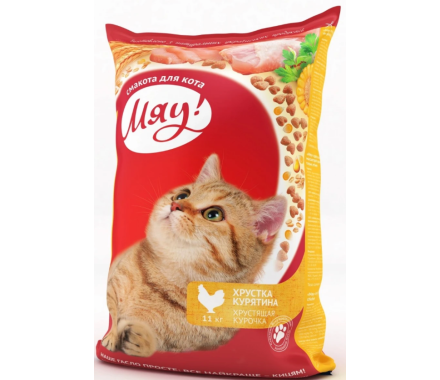 Мяу Сухой корм для кошек Курица 11 кг