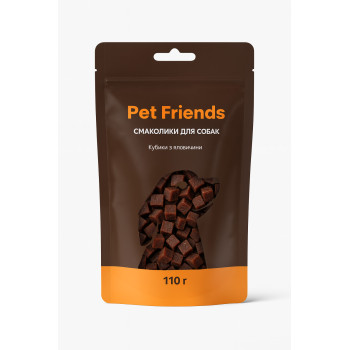 Pet Friends Ласощі для собак Кубики з яловичини 110 г