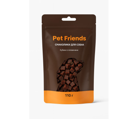 Pet Friends Ласощі для собак Кубики з яловичини 110 г