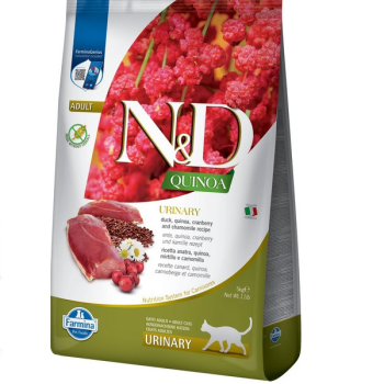 Farmina N&D Quinoa Urinary Adult Сухой корм для котов Утка, киноа, клюква и ромашка 5 кг