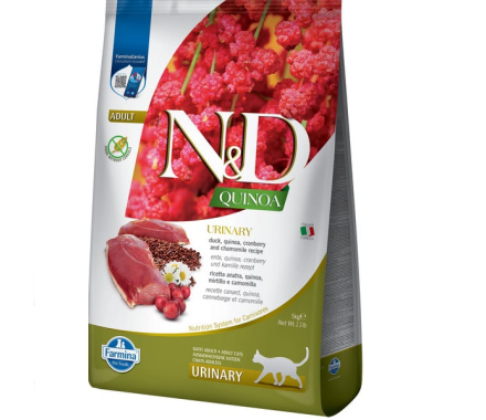 Farmina N&D Quinoa Urinary Adult Сухой корм для котов Утка, киноа, клюква и ромашка 5 кг