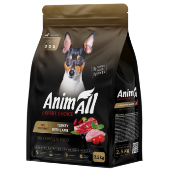 AnimAll Dog Сухий корм для собак малих порід Індичка та ягня 2,5 кг