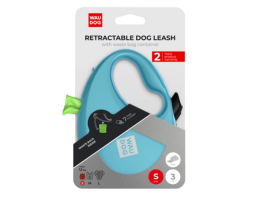 Waudog R-leash Повідець-рулетка для собак з контейнером для пакетів S 3 м блакитний