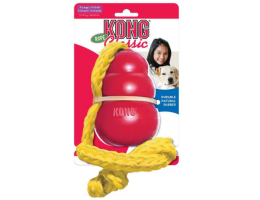 Kong Classic with Rope toy for dogs for treats with a rope xl red