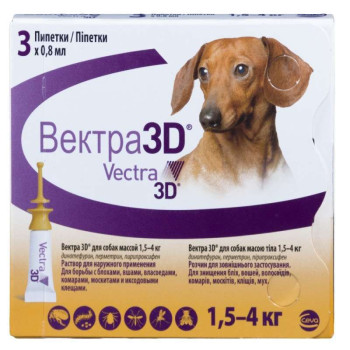 Vectra 3D by Ceva Краплі для собак 1,5-4 кг 1х0,8 мл