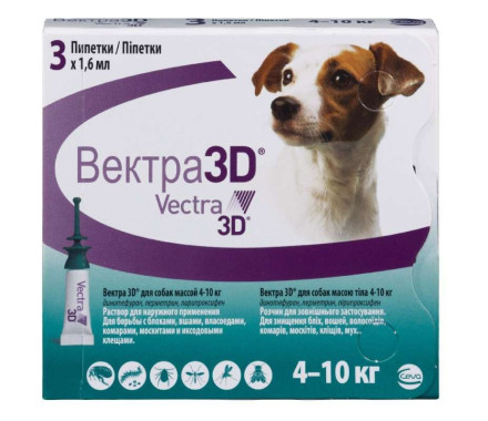 Vectra 3D by Ceva Краплі для собак 4,1-10 кг 1х1,6 мл