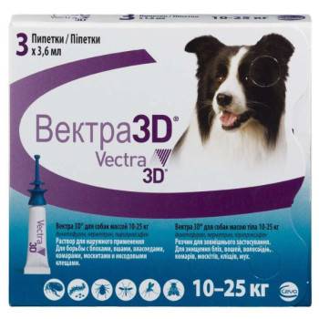 Vectra 3D by Ceva Краплі для собак 10-25 кг 1х3,6 мл