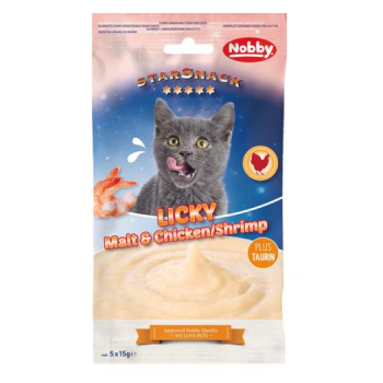 Nobby Лакомства для котов StarSnack Licky Malt Chicken Shrimp 5х15 г