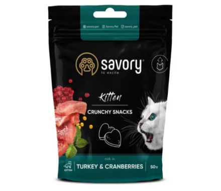 Savory Лакомства для котят Kitten Индейка и клюква 50 г