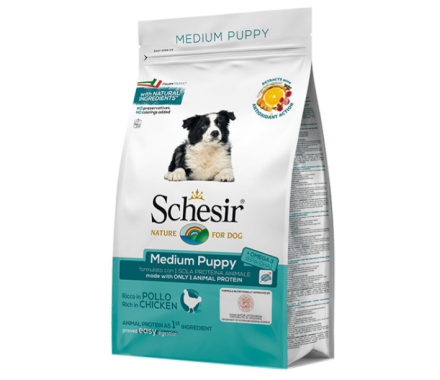 Schesir Dog Сухой корм для щенков средних пород Курица 3 кг