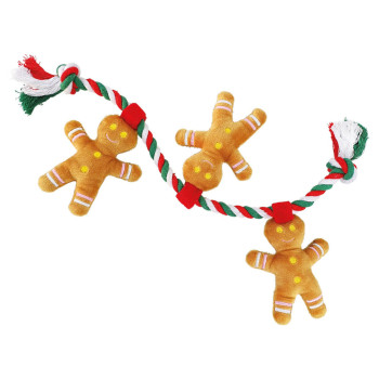 Nobby toy for dogs gingerbread with a rope plush