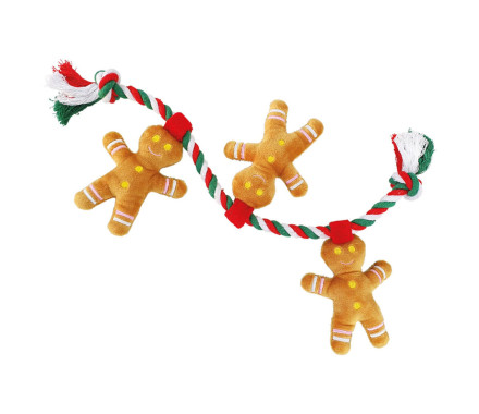 Nobby toy for dogs gingerbread with a rope plush