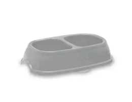 Stefanplast Миска для котів та собак Break 13 подвійна 2х200 мл сіра/блакитна