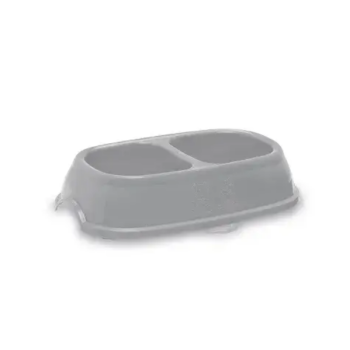 Stefanplast Миска для котів та собак Break 13 подвійна 2х200 мл сіра/блакитна